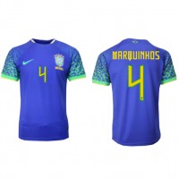 Pánský Fotbalový dres Brazílie Marquinhos #4 MS 2022 Venkovní Krátký Rukáv